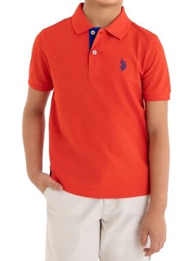 U.S. Polo Assn Boys XL(14-16) Polo Shirt Poppy Red Short Sleeve Classic Fit NWT